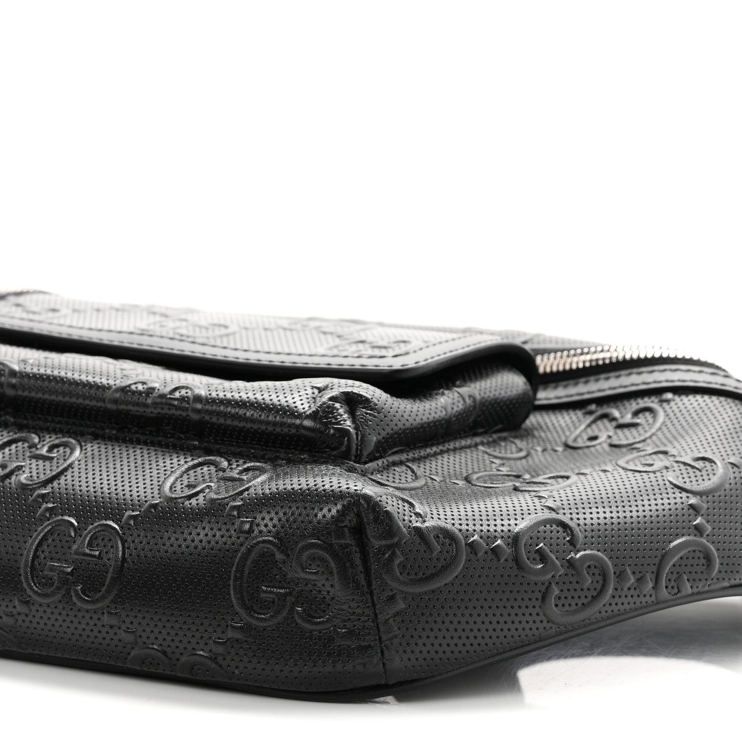 Gucci Calfskin GG Tennis Embossed Pocket Belt Bag Black 9 of 9