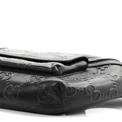 Gucci Calfskin GG Tennis Embossed Pocket Belt Bag Black 9 of 9
