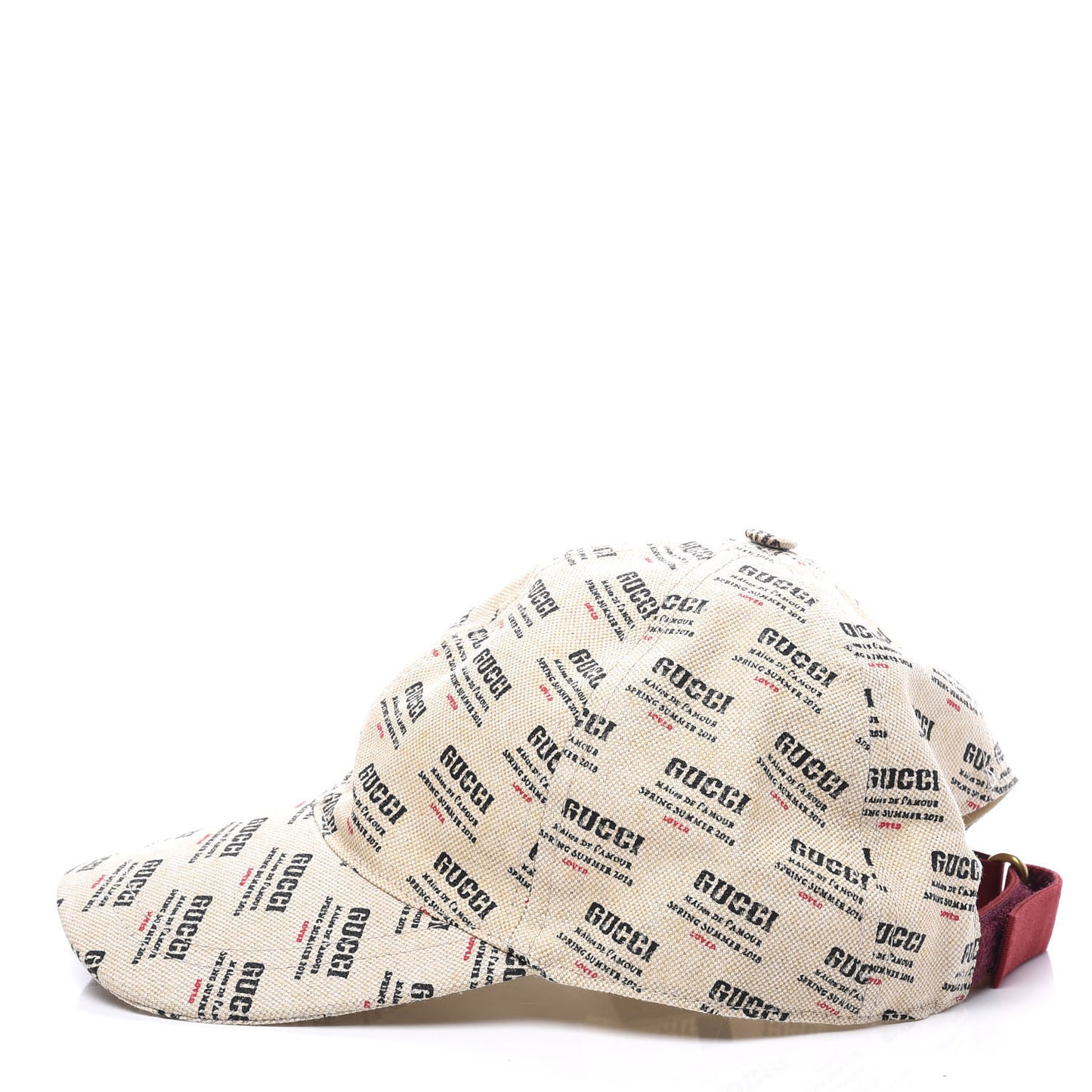 Linen Woven Stamp Print Baseball Hat S