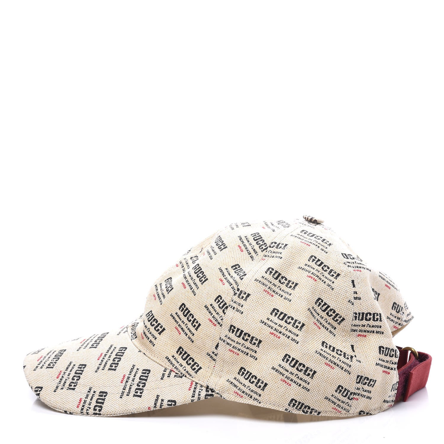 Gucci Linen Woven Stamp Print Baseball Hat S 2 of 7