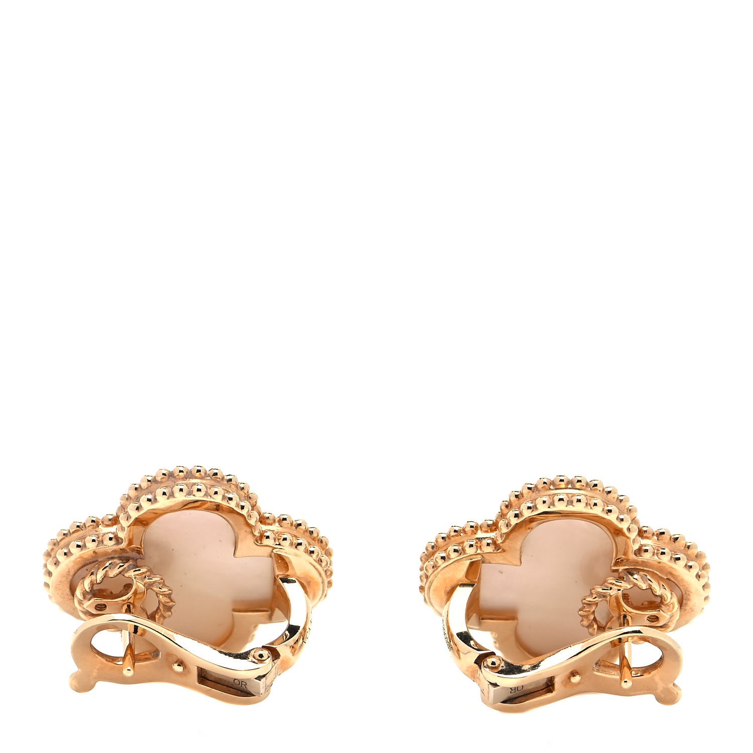 Van Cleef & Arpels 18K Yellow Gold Mother of Pearl Magic Alhambra Earrings 3 of 6