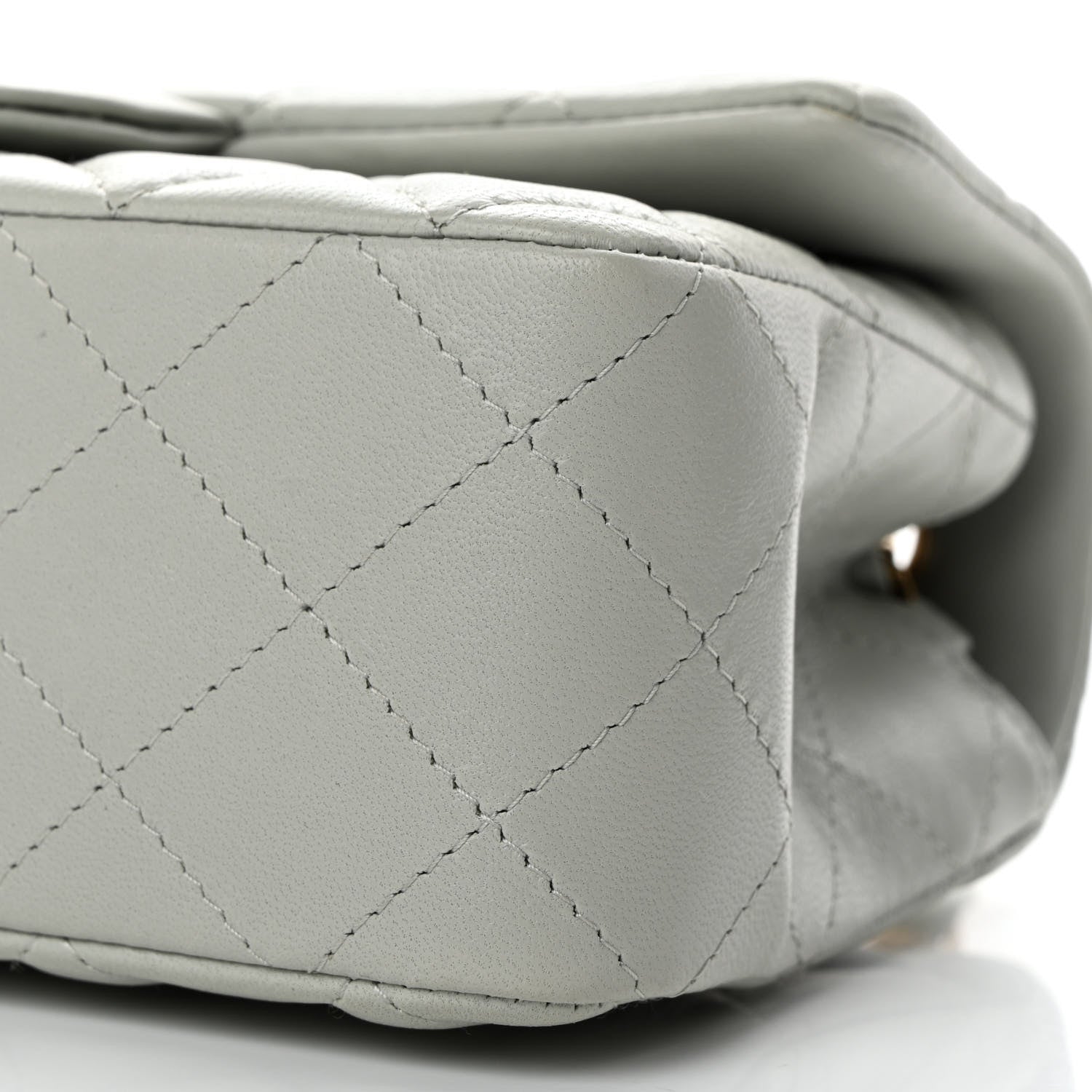 Chanel Lambskin Quilted Mini Rectangular Flap Grey 10 of 11