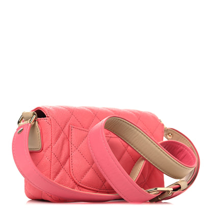 Chanel Iridescent Caviar Quilted Mini Flap With Thick Strap Pink Beige 3 of 10