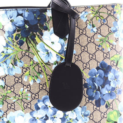 Gucci GG Supreme Monogram Blooms Medium Reversible Tote Beige Blue Navy 10 of 10