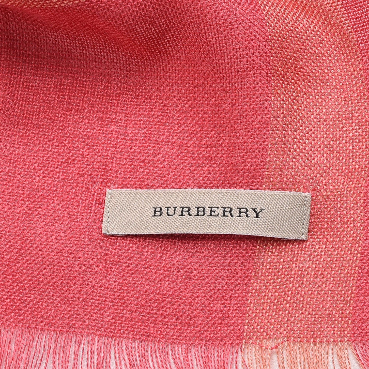 Burberry Silk Cashmere Half Mega Check Scarf Bright Rose 5 of 5