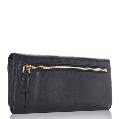 Prada Vitello Phenix Continental Flap Wallet Black 3 of 7