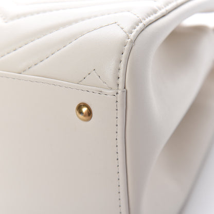 Gucci Calfskin Matelasse Small GG Marmont Tote White 9 of 16