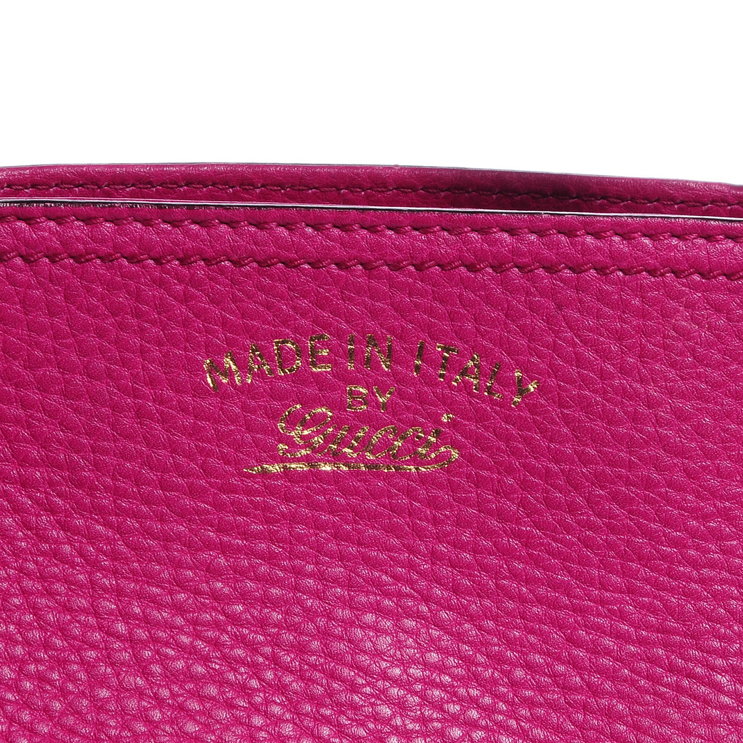 Gucci Pebbled Calfskin Medium Bamboo Shopper Tote Bright Bougainvillea 5 of 10