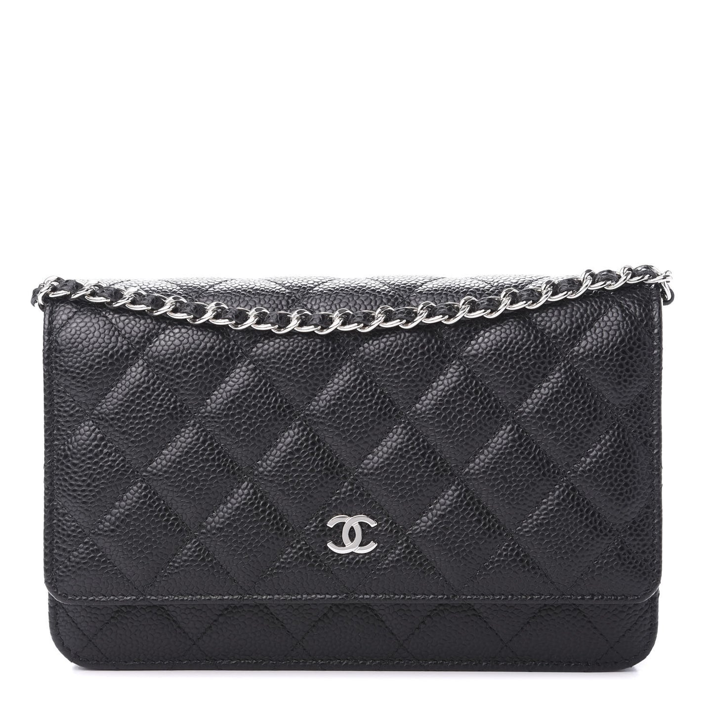 Caviar Quilted Wallet On Chain WOC Black