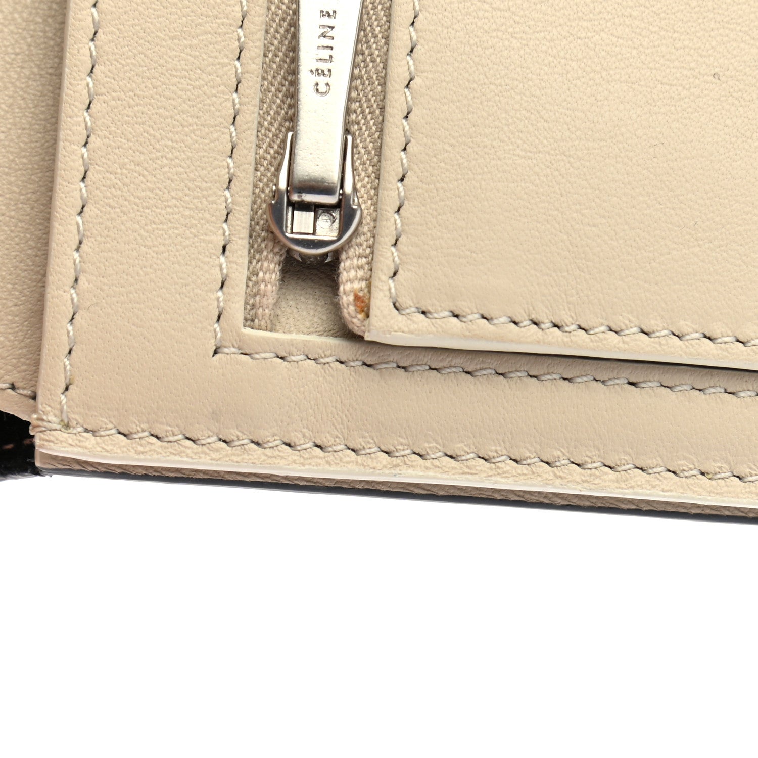 Celine Grained Calfskin Medium Multifunction Strap Wallet Black Chalk 11 of 11