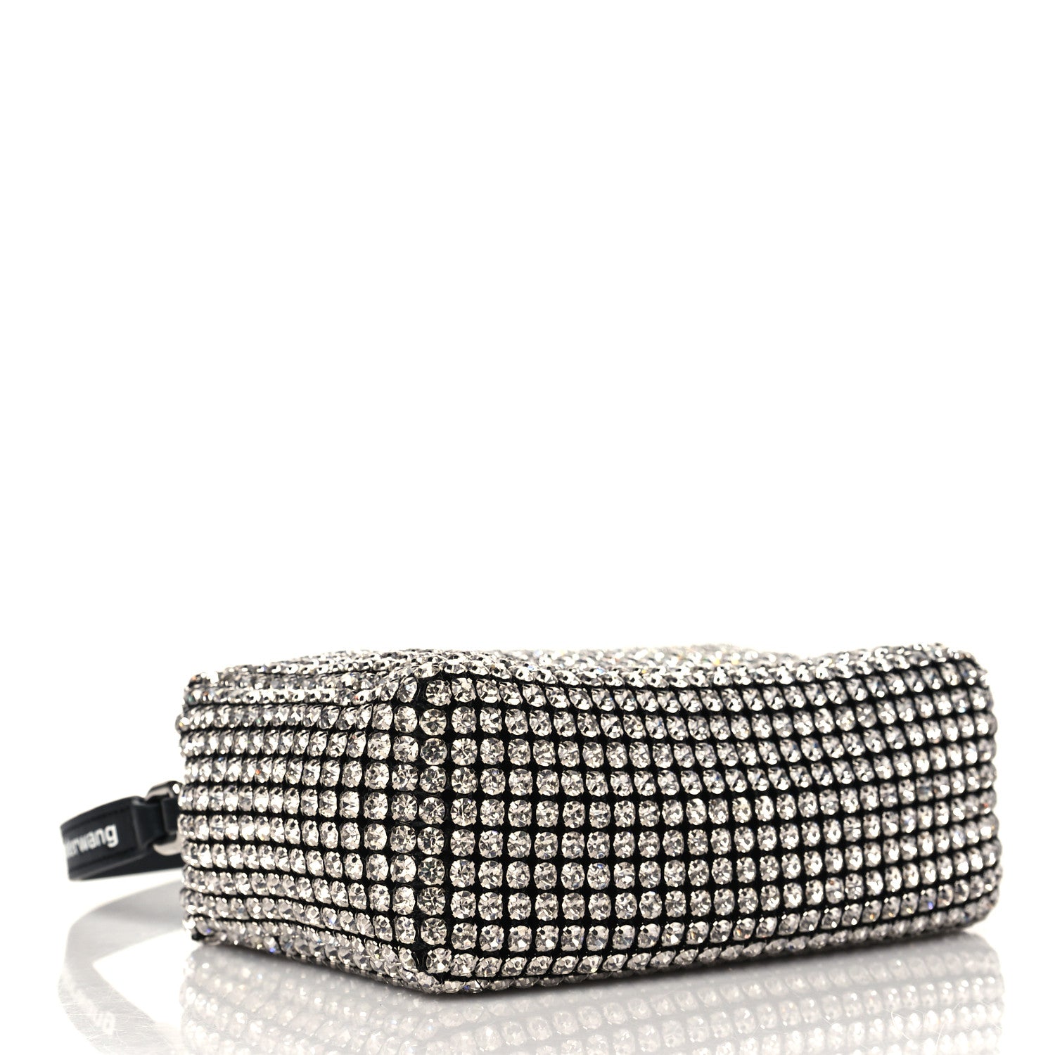 Alexander Wang Mesh Crystal Rhinestone Mini Heiress Pouch Black Silver 4 of 12
