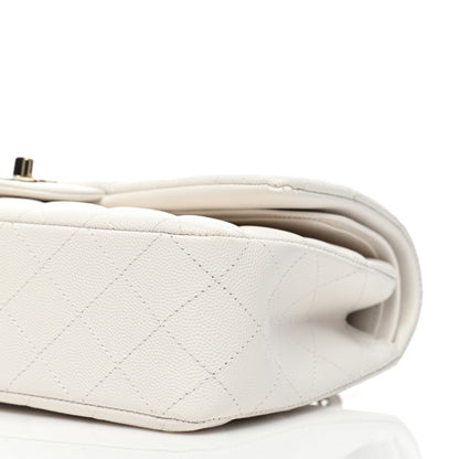 Chanel Caviar Quilted Medium Double Flap White 8 of 9