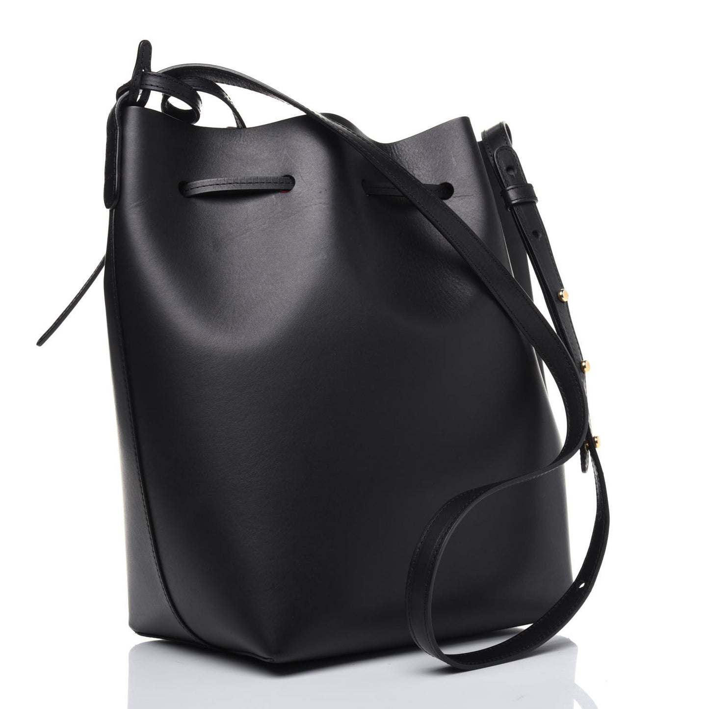 Vegetable Tanned Calfskin Bucket Bag Black Flamma