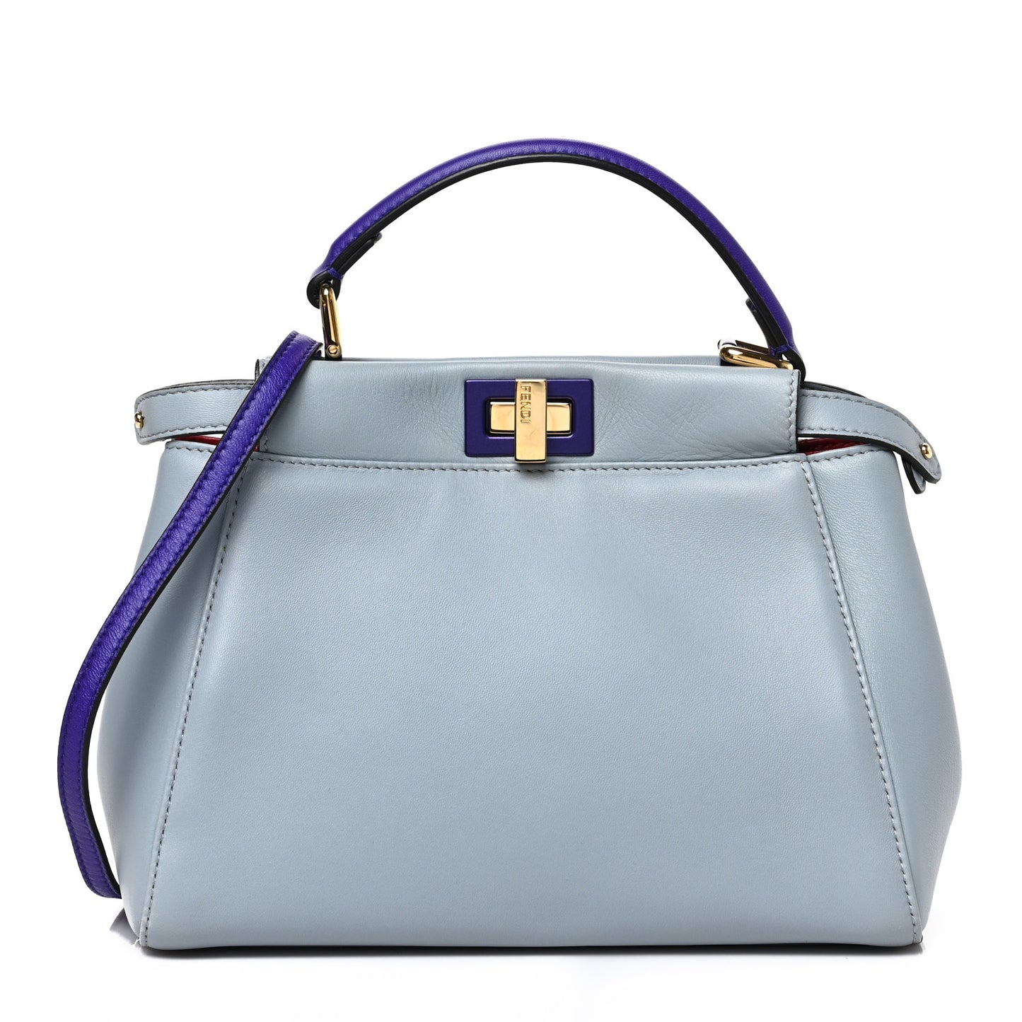 Nappa Colorblock Mini Peekaboo Iconic Satchel Polvere Purple Rain Ruby