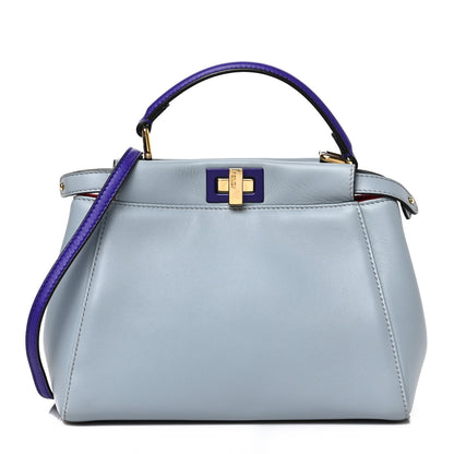 Fendi Nappa Colorblock Mini Peekaboo Iconic Satchel Polvere Purple Rain Ruby 1 of 8
