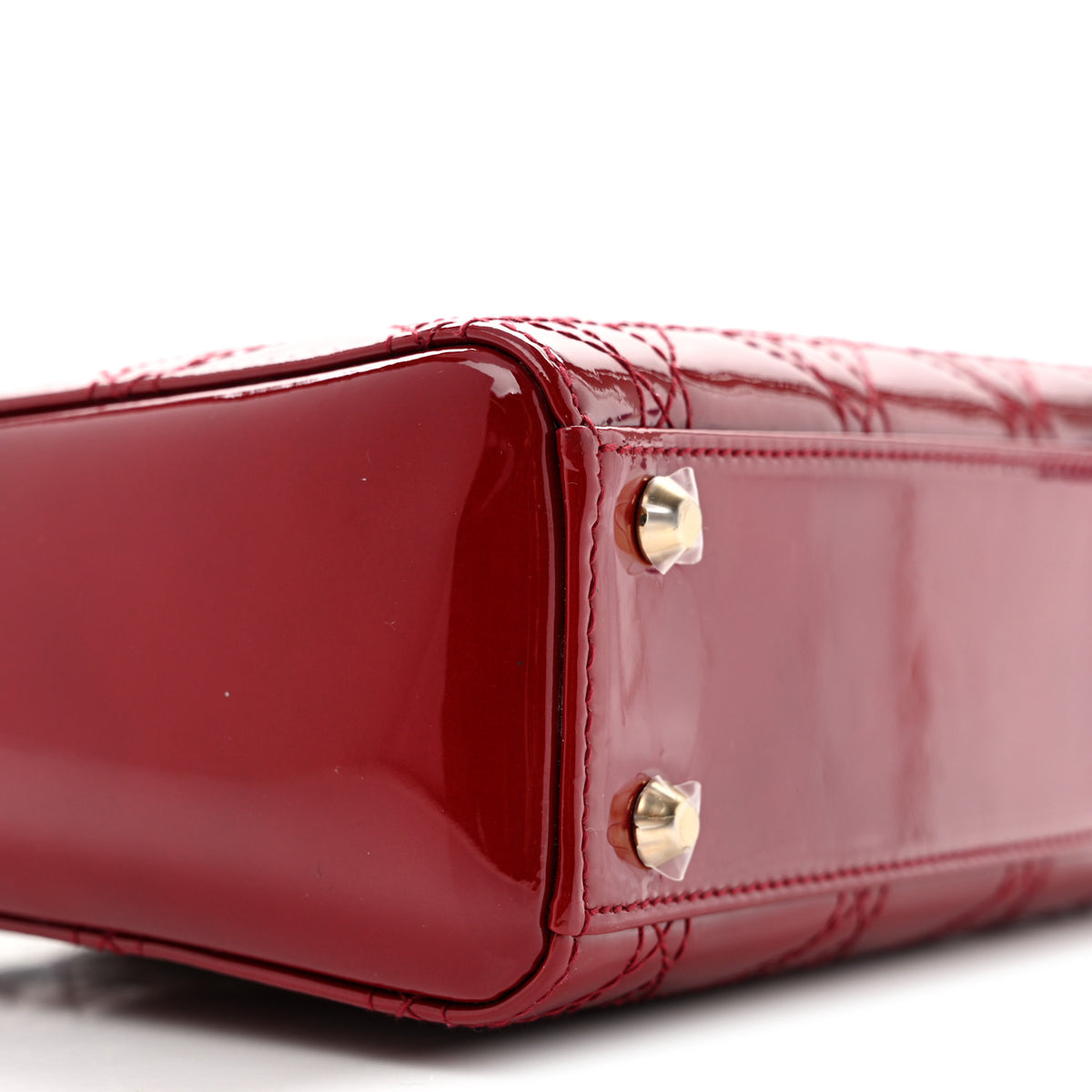 Christian Dior Patent Cannage Mini Lady Dior Red 9 of 10