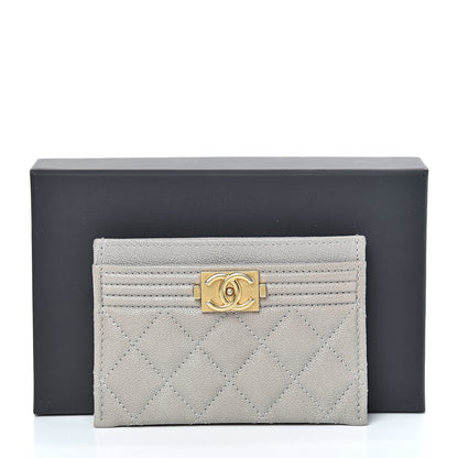 Chanel Caviar Quilted Boy Card Holder Grey 9 of 9