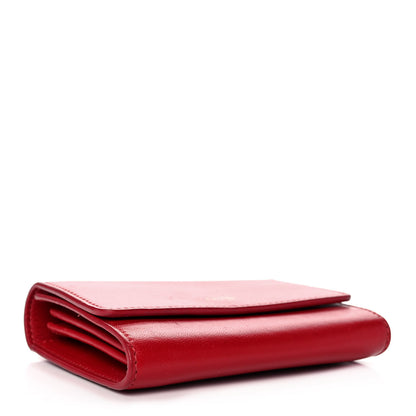 Celine Lambskin Small Flap Wallet Red 4 of 13