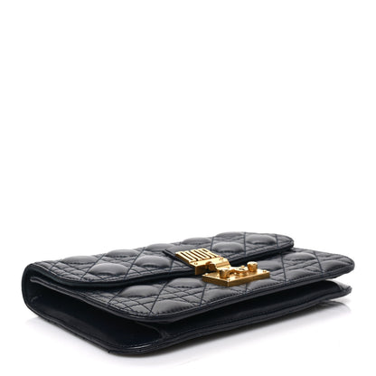 Christian Dior Lambskin Cannage Large Dioraddict Flap Bag Indigo Blue 3 of 7
