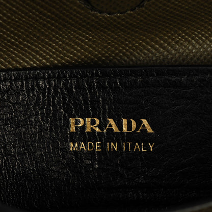 Prada Saffiano Cuir Medium Double Bag Militare Black 6 of 7
