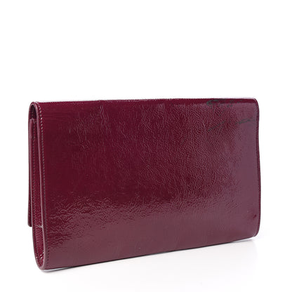 Saint Laurent Textured Patent Calfskin Large Belle De Jour Clutch Berry 2 of 7