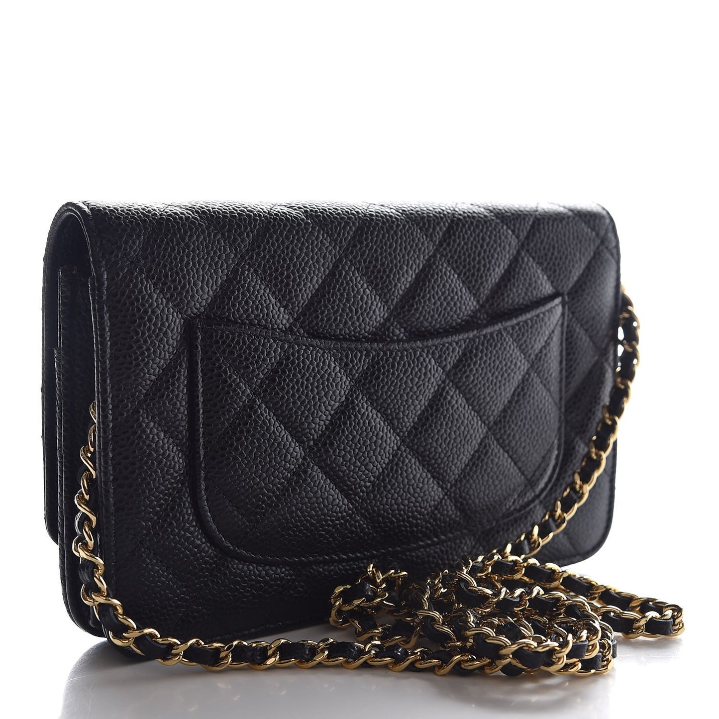 Caviar Quilted Wallet On Chain WOC Black