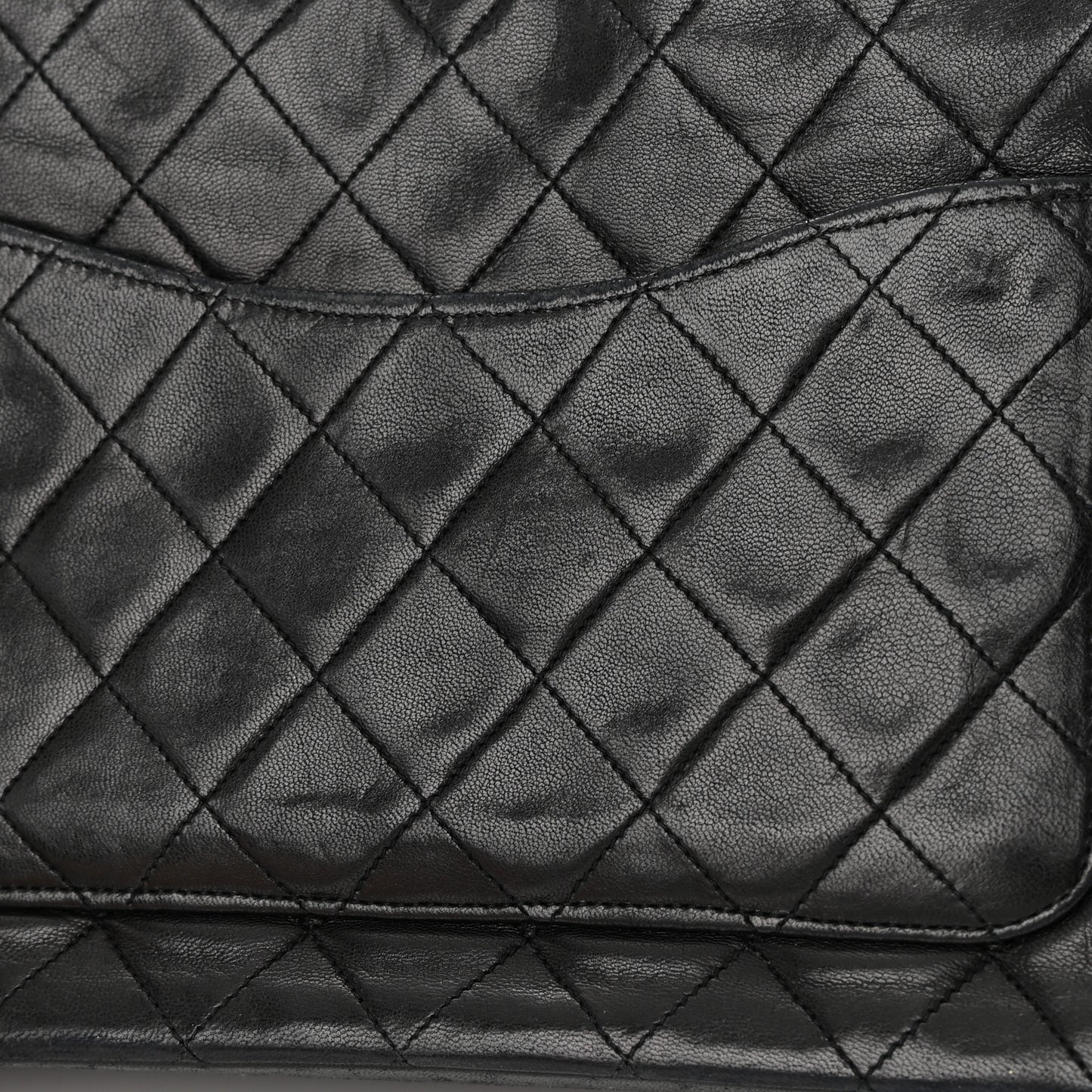 Lambskin Quilted Paris Medium Single Flap Black