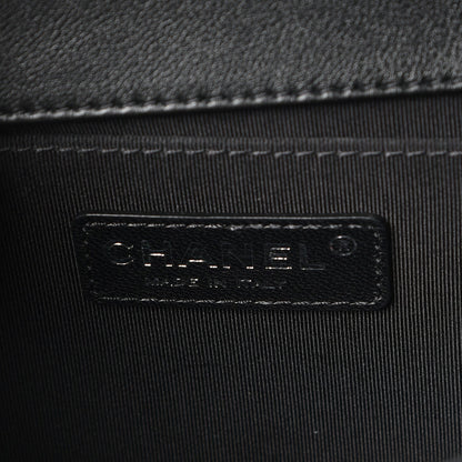 Chanel Calfskin Embossed Cordoba Medium Boy Flap Charcoal 6 of 8