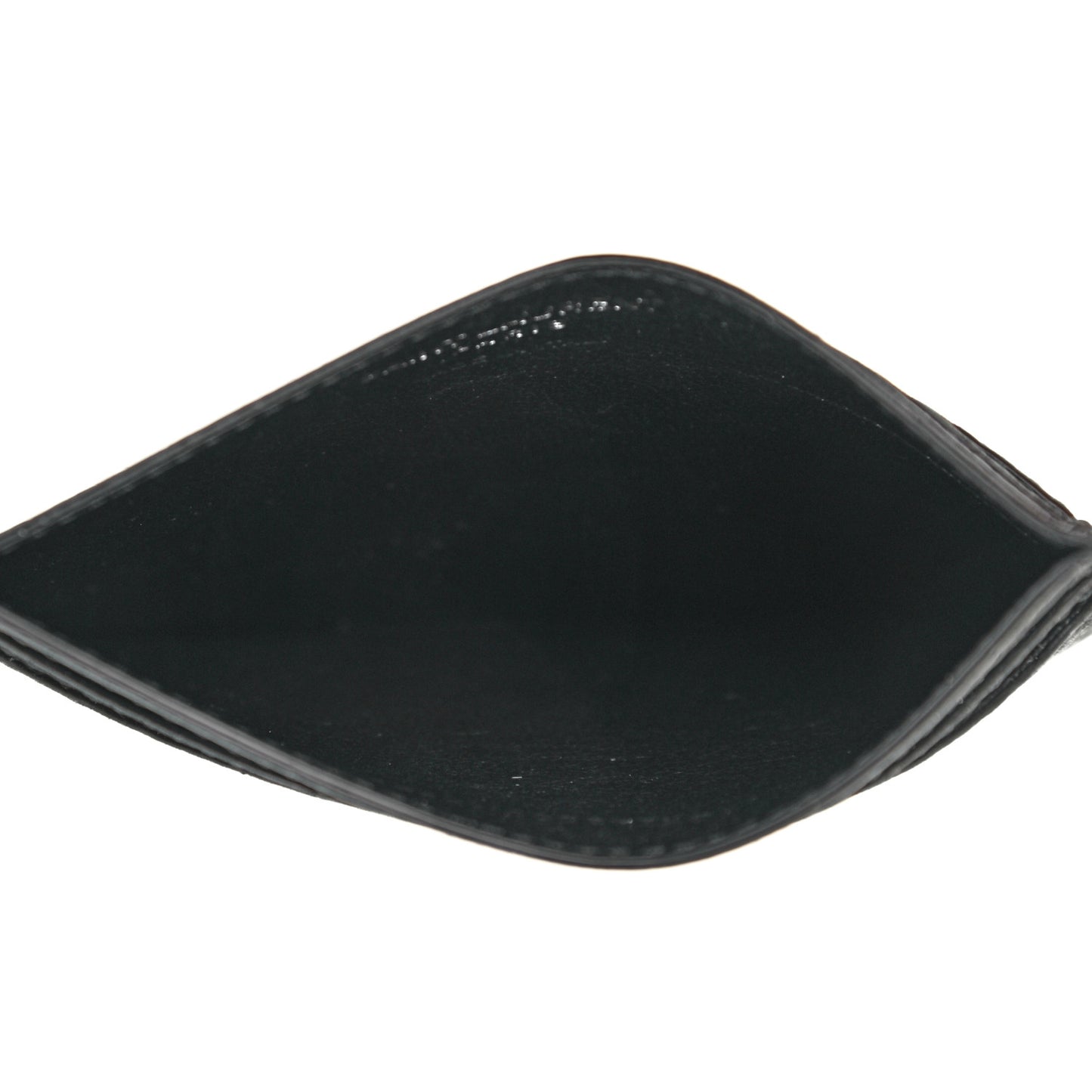 Crocodile Embossed Nubuck Monogram Credit Card Case Black
