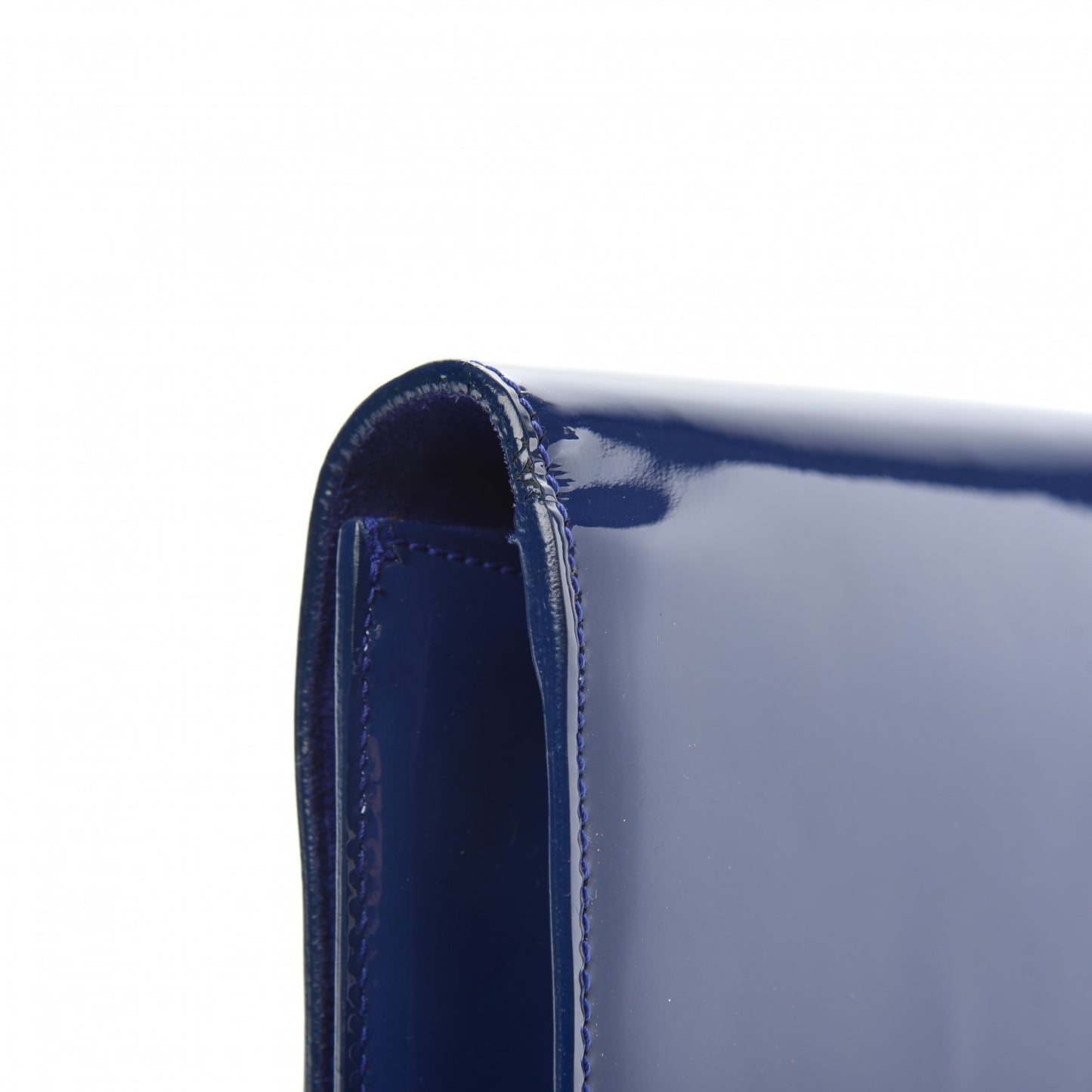 Patent Calfskin Monogram Large Belle De Jour Clutch Royal Blue