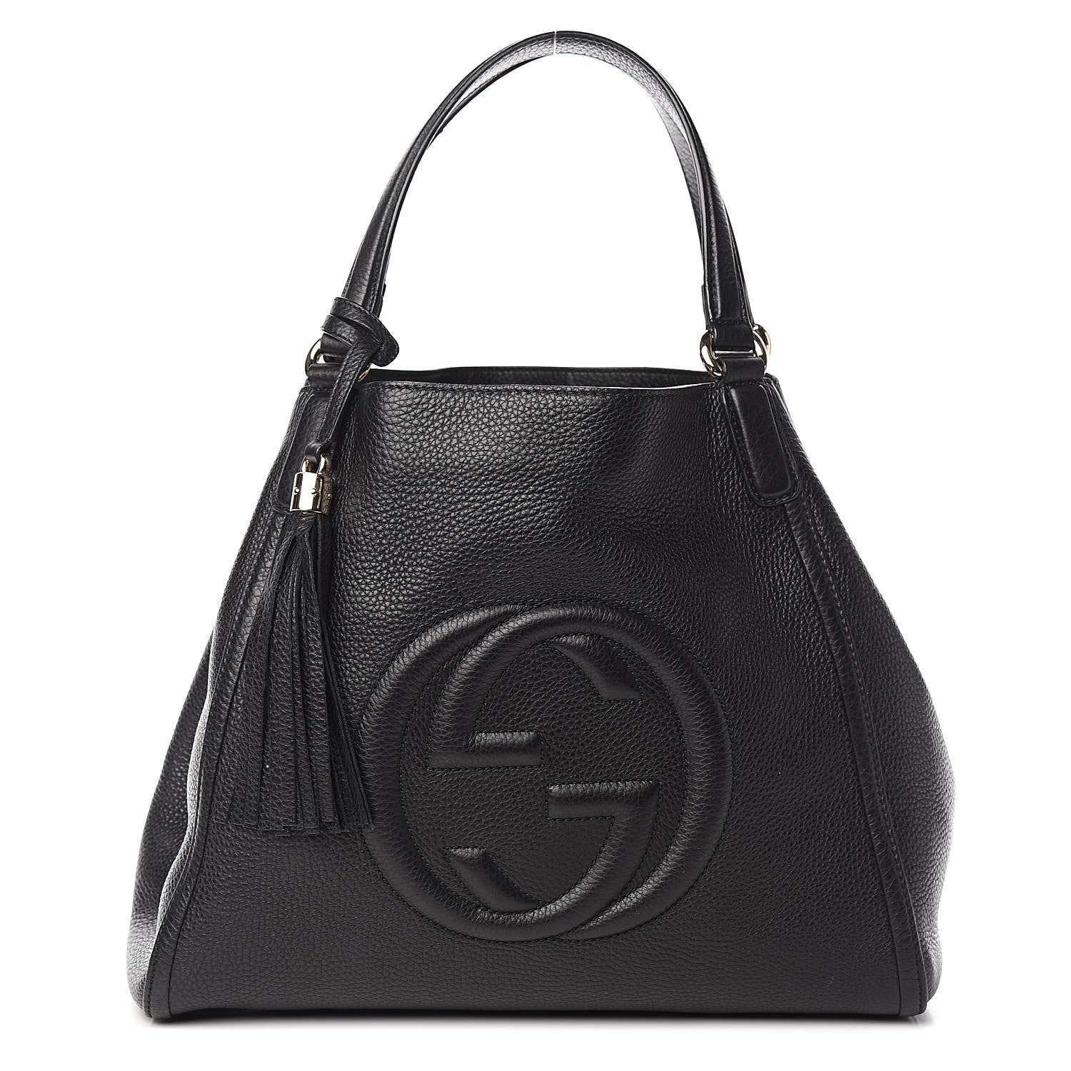 Gucci Pebbled Calfskin Medium Soho Shoulder Bag Black 1 of 10
