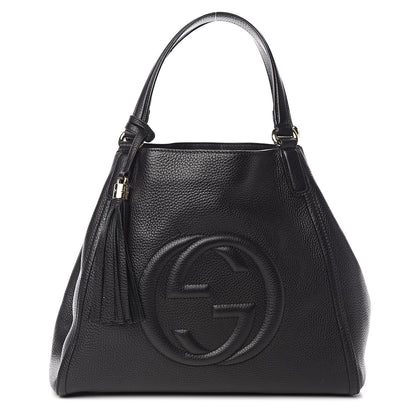Gucci Pebbled Calfskin Medium Soho Shoulder Bag Black 1 of 10