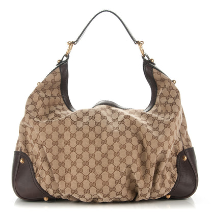 Gucci Monogram Large Jockey Hobo Dark Brown 1 of 7