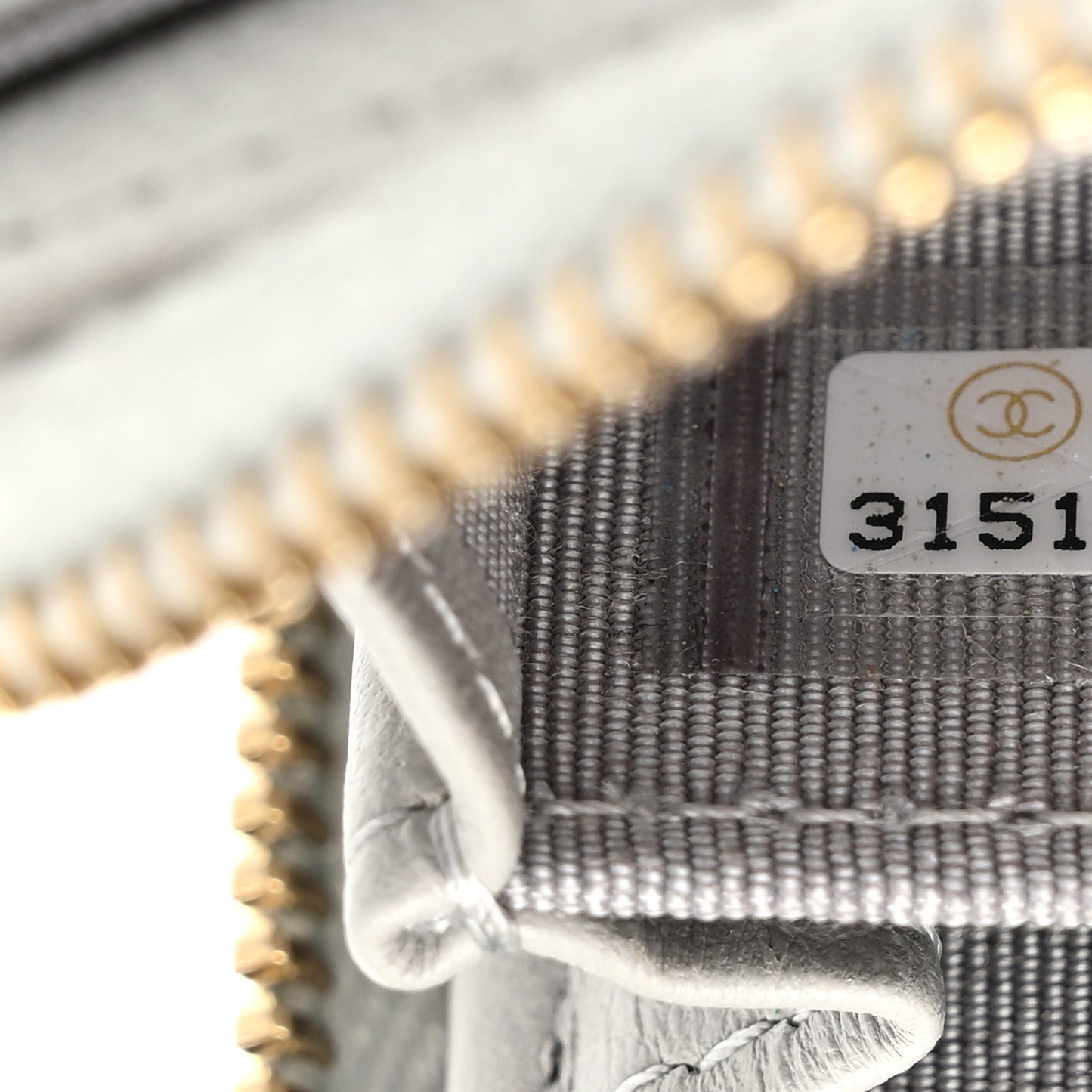 Caviar Quilted Zip Coin Purse Grey
