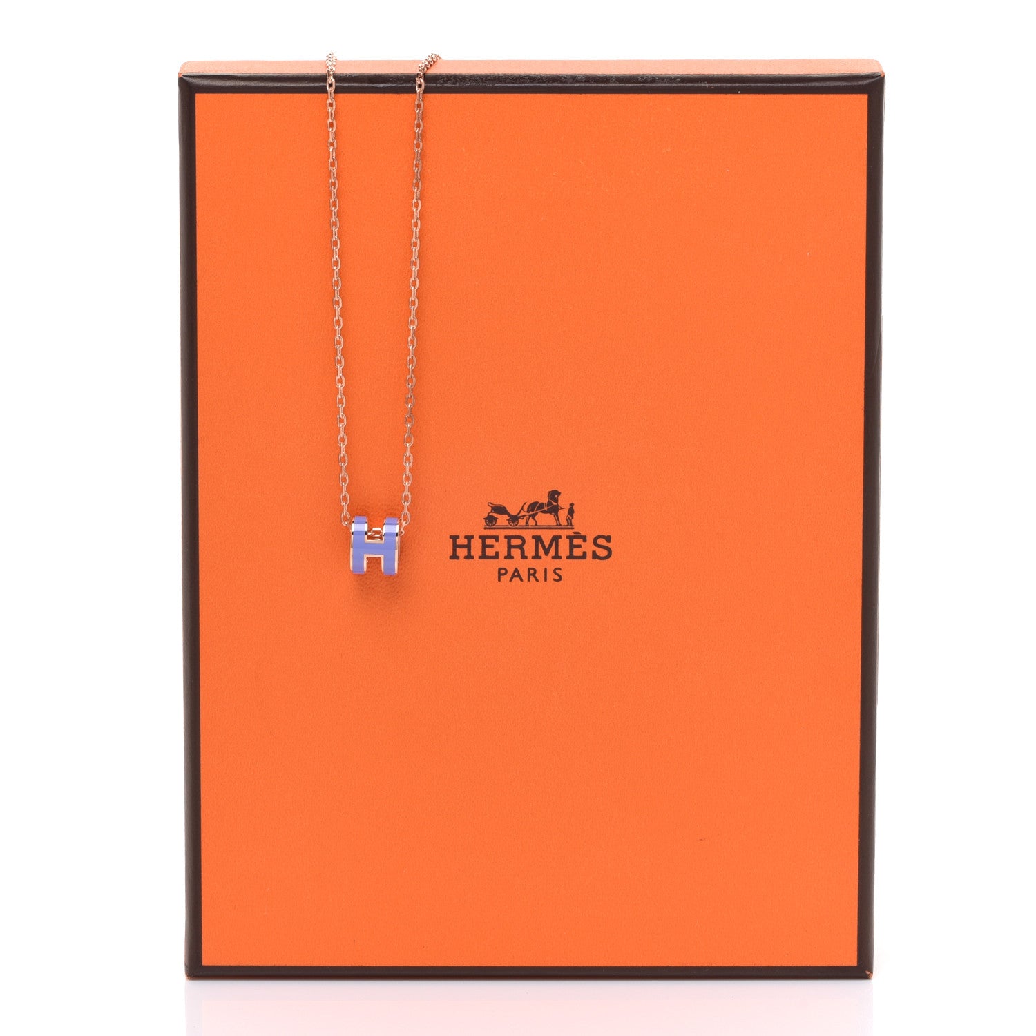 Hermes Rose Gold Mini Pop H Pendant Necklace Lilas 8 of 8