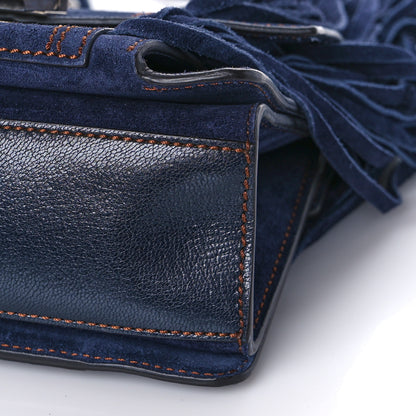 Givenchy Suede Fringe Small GV3 Shoulder Bag Blue 8 of 11