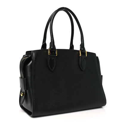 Prada Saffiano Soft Calfskin Double Handle Satchel Black 3 of 10