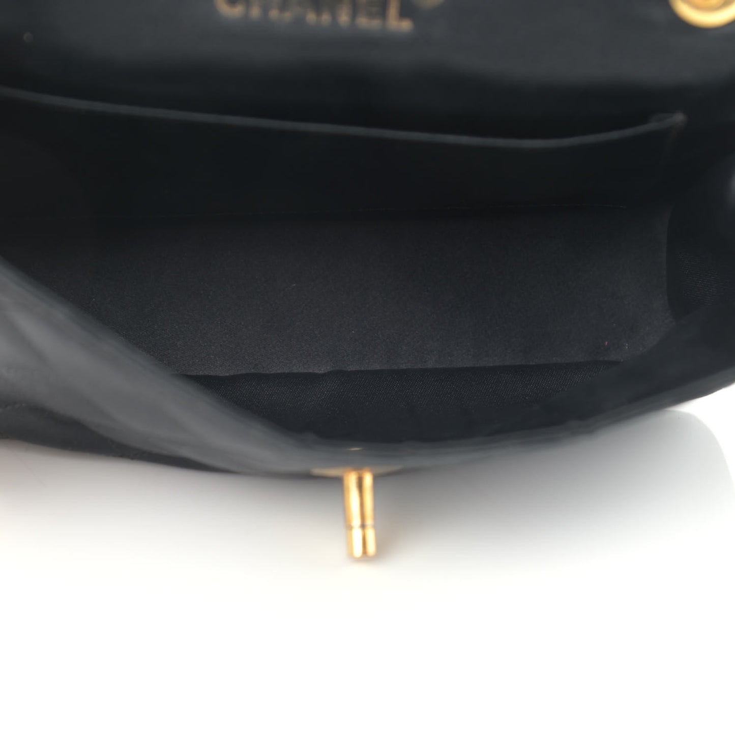 Satin Quilted Flap Black