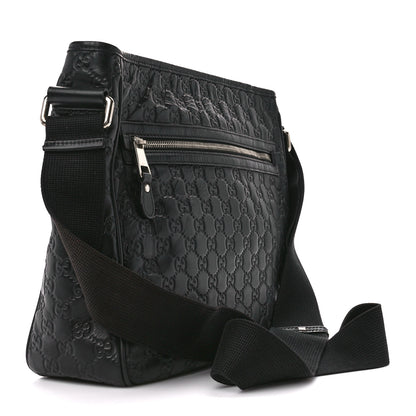 Gucci Guccissima Flat Messenger Bag Black 3 of 13