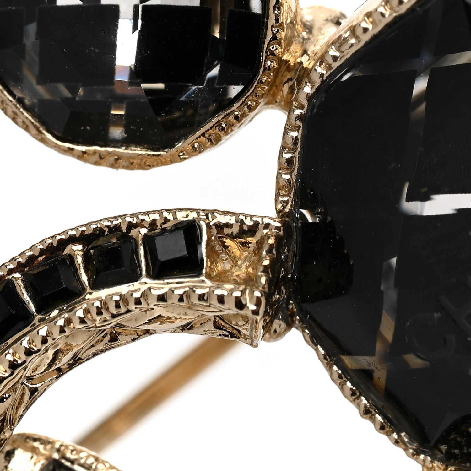 Chanel Crystal Large CC Quilted Logo Brooch Gold 5 of 6
