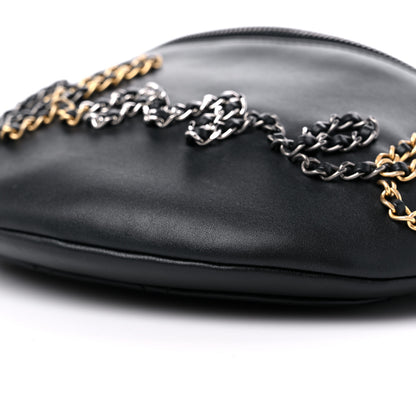 Chanel Calfskin Chain 20s Signe Waist Bag Black 9 of 10