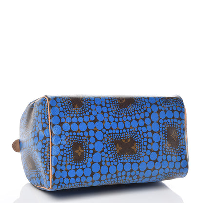 Louis Vuitton Monogram Kusama Town Speedy 30 Blue 4 of 13