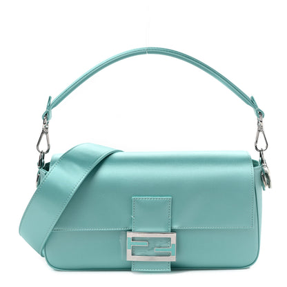 Fendi X TIFFANY Satin Nappa Silver Baguette Blue Tiffany Silver 1 of 8