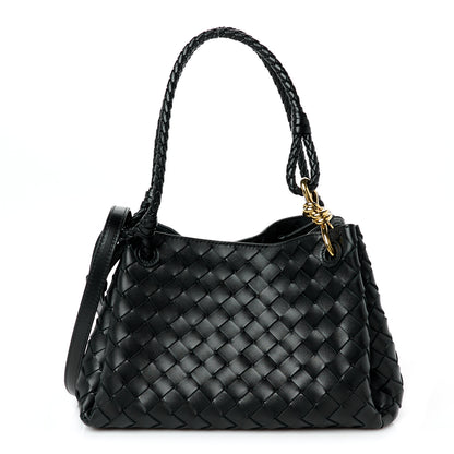 Bottega Veneta Nappa Intrecciato Small Parachute Shoulder Bag Black 1 of 9