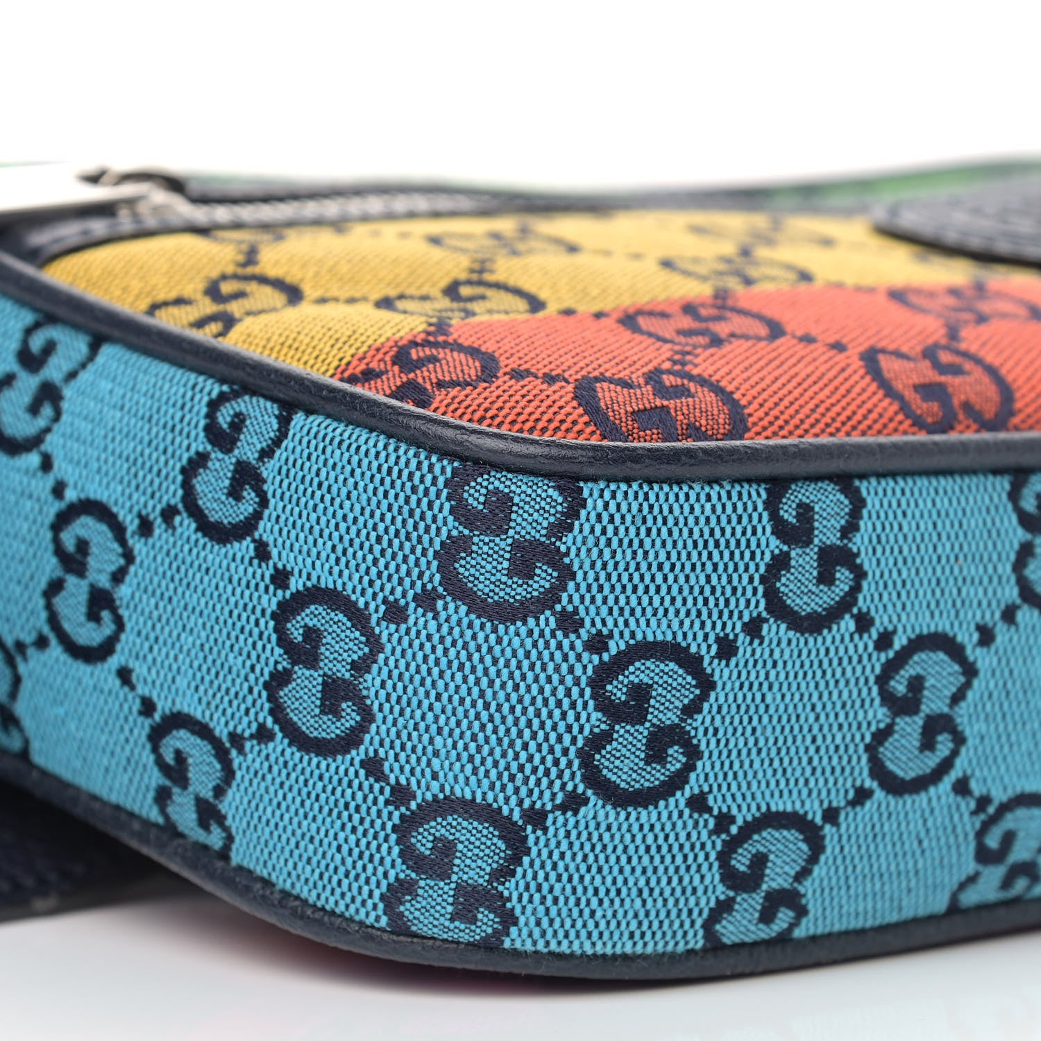 Gucci Monogram Multicolor Retro Interlocking G Belt Bag 90 36 Blue Rainbow Light Blue 5 of 9