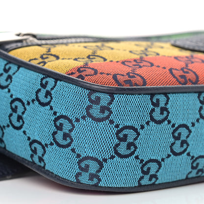 Gucci Monogram Multicolor Retro Interlocking G Belt Bag 90 36 Blue Rainbow Light Blue 5 of 9