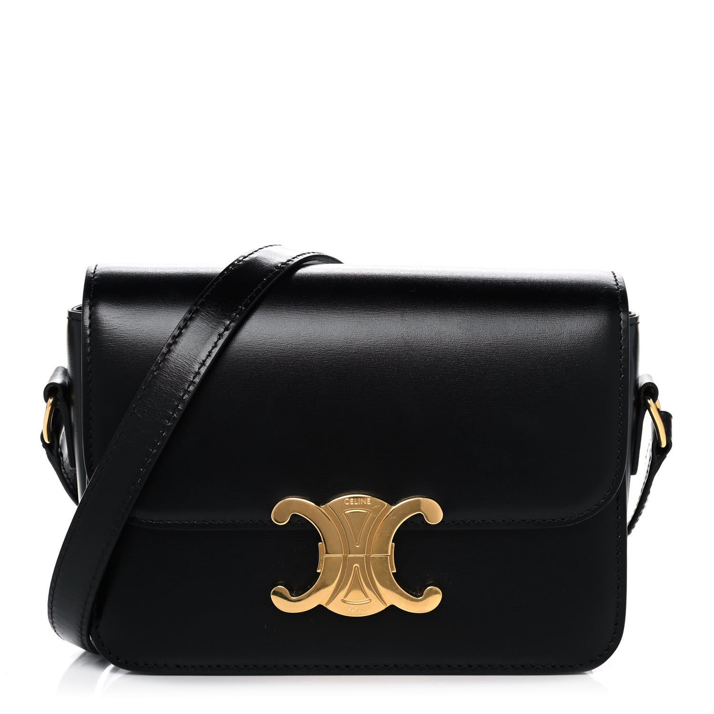 Shiny Calfskin Small Triomphe Black