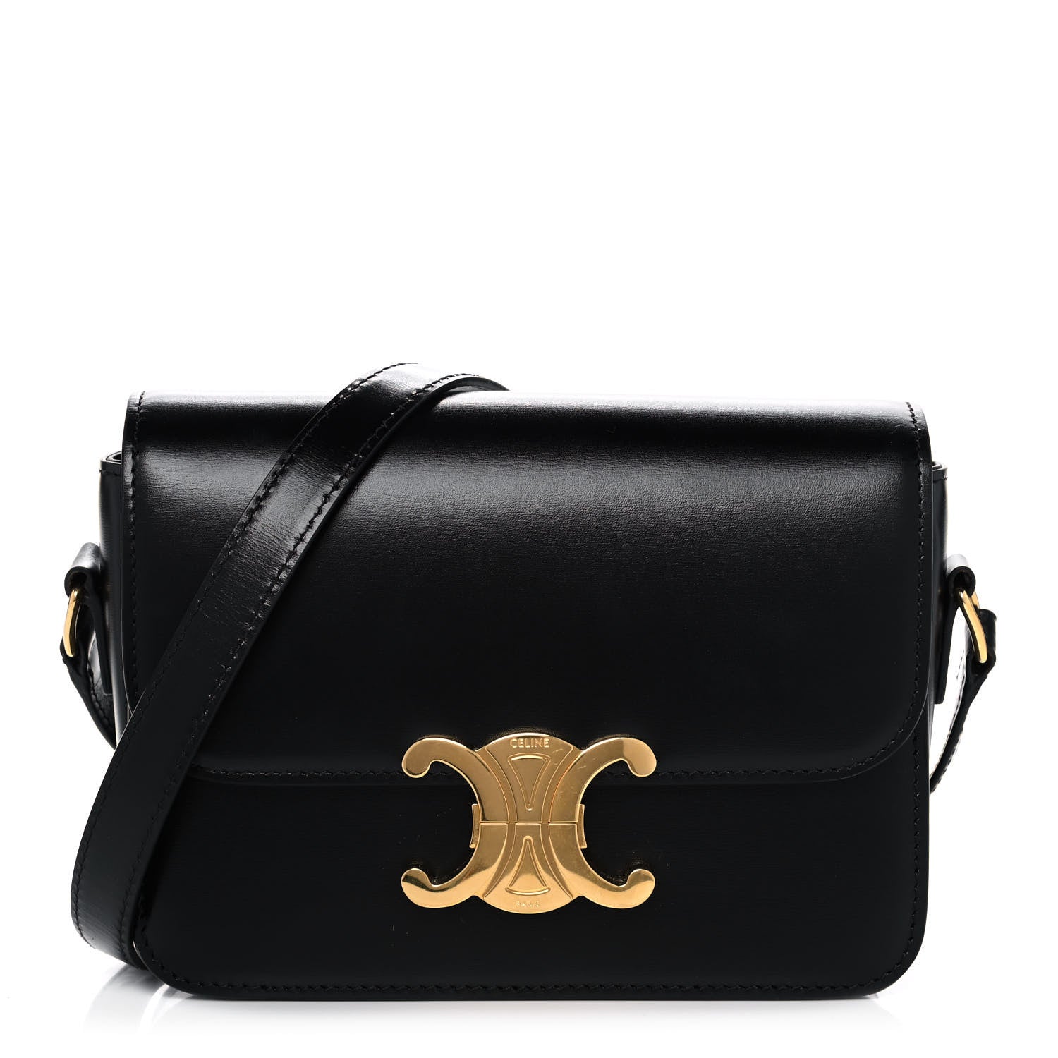 Celine Shiny Calfskin Small Triomphe Black 1 of 15