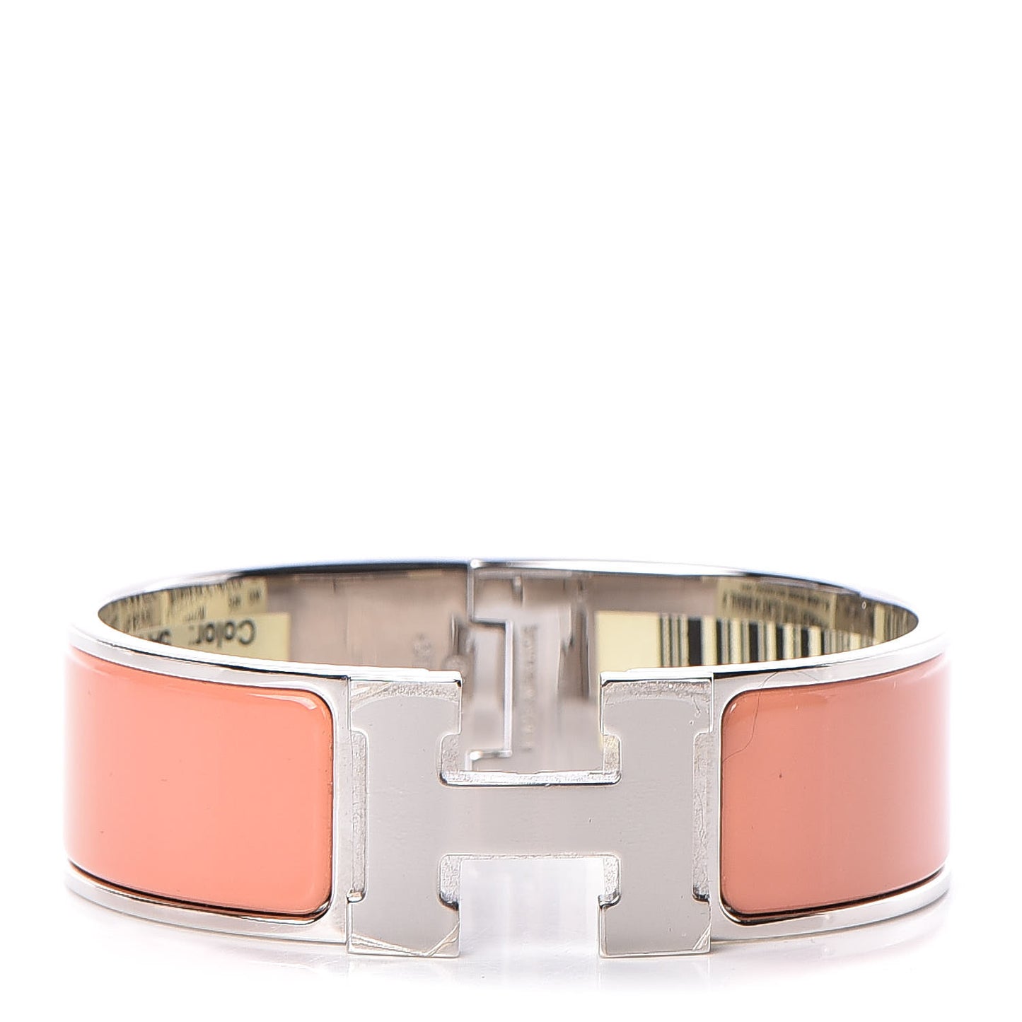 Enamel Wide Clic Clac H Bracelet GM Rose Saumon