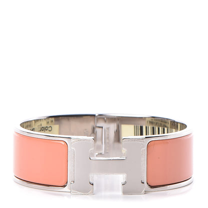 Hermes Enamel Wide Clic Clac H Bracelet GM Rose Saumon 1 of 5